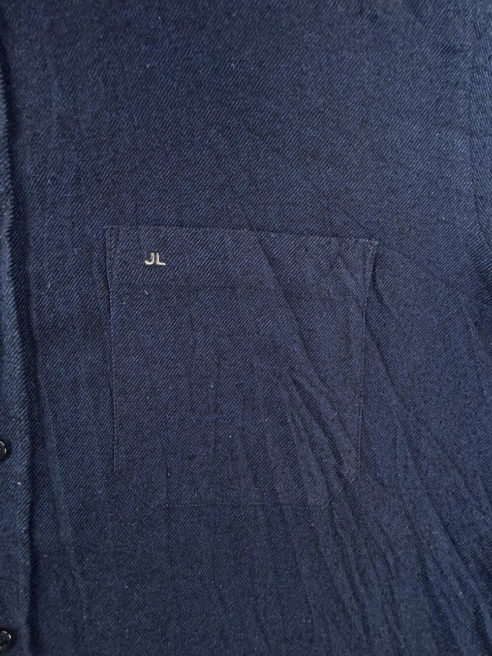 Lanvin Collection Dark Blue Flannel Soft Button Up Shirt Long Sleeve Size 100
